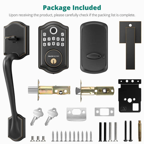 Next Level Fingerprint Keyless Entry Door Lock With Modern Handle Set For Smart Home Security Featuring Plug And Play Mobile App Setup And No Sweat Digital Keypad Access For Households