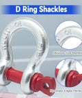 Heavy Duty Clevis Shackle 3 Eighth Inch Screw Pin 2 Pack Galvanized Steel For Tow Strap Winch Vehicle Recovery 1 Ton Capacity