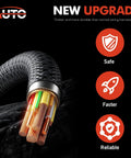Cutaway view of a durable wiring harness showcasing internal wires with protective casing for automotive use.