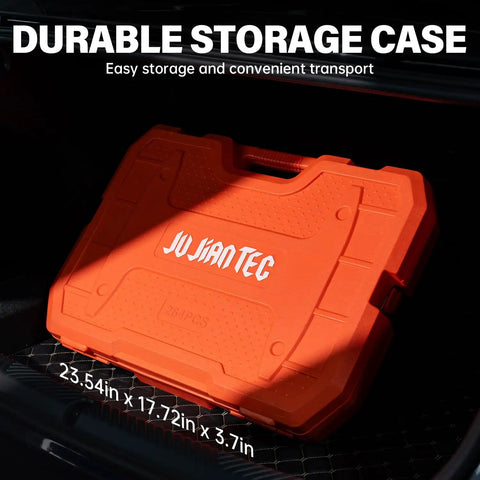 Beefy All In One Heavy Duty 264 Piece Mechanics Tool Set With SAE And Metric Sockets Drive Sizes One Half Inch Molded Case