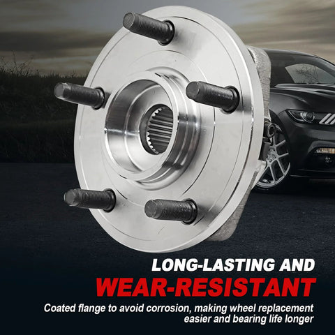 Pair 513234 Front Wheel Bearing Hub Assembly For 2005-2010 Grand Cherokee And 2006-2010 Commander, 5 Lug With ABS
