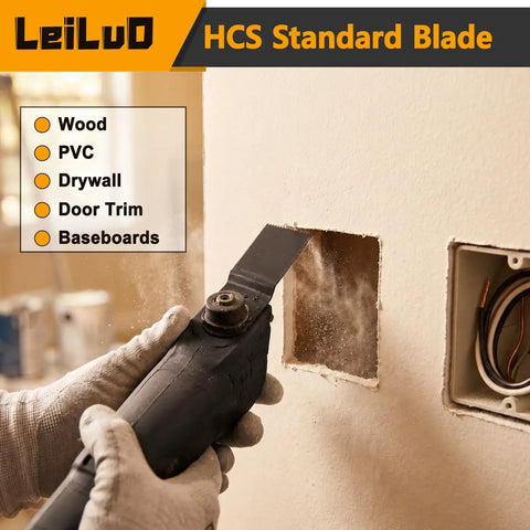 33 Piece Oscillating Tool Blades Set Hella Versatile Multi Tool Kit For Wood And Metal Bi Metal And Titanium Pro Contractor Gear using HCS blade for drywall work