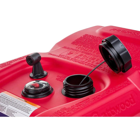 6 Gallon Portable Marine Fuel Tank With Gauge EPA Certified CARB Approved Built Rugged For Harsh Conditions Multi Layer Automotive Grade Construction Fits Most Outboard Engines with open cap detail