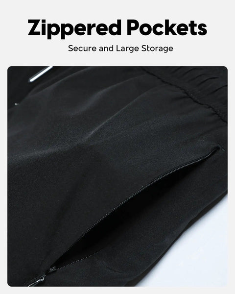 Mens Quick Dry Swim Trunks 5 Inch Board Shorts With Mesh Lining And Zip Pockets Black Medium Dope Fit showing zippered pocket detail