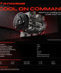 Straight Up Top Tier Air Conditioning Compressor Replacement With Clutch For Toyota Corolla 2003 Through 2008 side view showing compressor details and specifications.