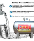 Badass 304 Stainless Steel Water Pressure Tank Built Rock Solid For Well Systems With Plug and Play Setup Delivers Top Shelf Pressure For Farms And Homesteads Guaranteed To Hold Strong Year Round Without A Whiff Of Rust Or Drip, shown with water flow and gauge