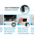 Easy installation steps for Attic Free Bathroom Exhaust Fan With Bright Built In Light And Three Speed Airflow.