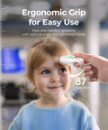Forehead Thermometer For Adults And Kids Portable Mini Digital Thermometer With One Second High Precision Sensor Medical Grade Chip Instant Readings And Ten Readings Memory For Simple Health Tracking, white handheld thermometer on child