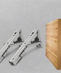 Two Pack Beefy Triangle Folding Angle Brackets Heavy Duty Shelf Supports for Wall Mounted Shelves and Work Tables Black 10 Inch Adjustable