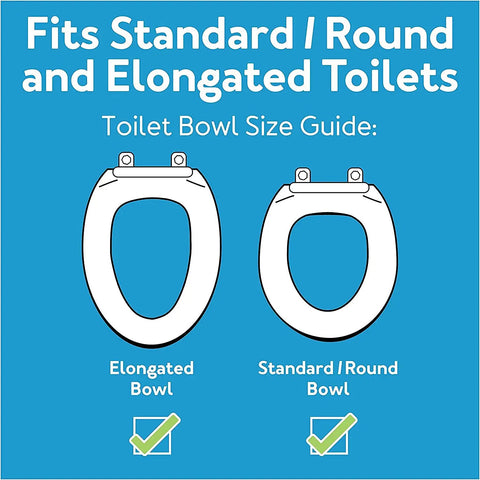 EZ Lock Toilet Seat Riser With Safety Frame size guide for round and elongated toilets