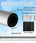 12 Pack Self Adhesive Pipe Insulation Foam Tubes With Aluminum Foil Joint Tape And Zip Ties For Spigot And Sprinkler Lines Keeps Winter From Cracking Your Pipes 1.3 Ft Long 0.8 Inch Diameter, showing size details.