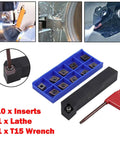 Lathe Boring Bar Tool Holder SCLCR1616H09 16x100mm with inserts and wrench for precision turning and finishing applications
