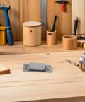 Sleek Hidden Concealed Cabinet Hinges With Adjustable Flush Mount for Secret Doors, 5-inch, Silver Finish on Wood Surface
