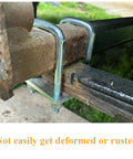 Beefy Square U-Bolt Kit For 2x2 Boat Trailer Axles installed on leaf spring, showing rust-resistant heavy-duty construction.