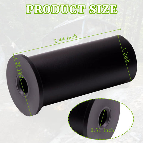 8 Piece Door Bushing Kit For Pioneer UTV Doors, black plastic bushing dimensions shown