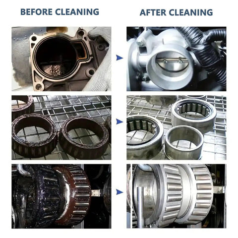 Killer Fifteen Liter Ultrasonic Cleaning Machine Made From Tough Stainless Steel That Gives You Deep Cleaning Action Like A Boss With Bubbles Penetrating Every Tiny Gap - before and after cleaning comparison of engine parts.
