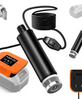Cordless Submersible Water Pump for Dewalt 20V and 60V Batteries with adapter and cable, ideal for irrigation and car washing