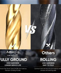 One Quarter Inch Impact Drill Bit Set Ten Pieces Titanium HSS Twist Bits showing fully ground vs rolling design