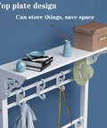 Industrial Coat Rack Shoe Bench With 8 Hooks Freestanding Garment Hanger And Shelf Hall Tree with top plate and decor