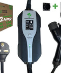 Rugged Level 2 EV Charger Featuring Adjustable Amps From 10 To 32, Packs A Live Digital Readout And 40 Foot NEMA 6 30P Cord.