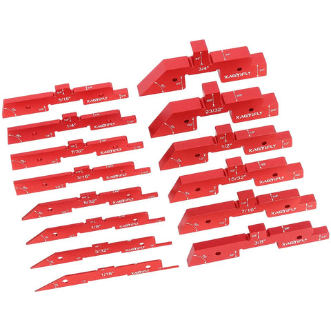 14 Piece Aluminum Setup Blocks For Woodworking Height Gauge Set For Router Table Saw And Angle Measurement Stackable Blocks