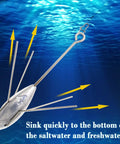 Three Piece Spider Sinkers Set For Saltwater Fishing Includes 3 Oz 4 Oz And 5 Oz Weights Durable Anti Drift Bottom Casting Sinker underwater view
