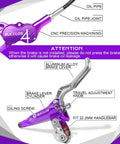 Bucklos HB-CP4 four-piston hydraulic MTB disc brake set; purple aluminum lever, front 850mm and rear 1550mm hoses