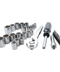32-Piece Pro Grade Mechanics Tool Set with 3/8-Inch Drive, SAE and Metric Sockets, 6 Point, 72-Tooth Ratchets in Chrome Finish