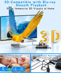 7 In 1 External Blu Ray Drive Read Write Burner With USB 3 0 And Type C Connectivity Compatible With Windows 7 11 Mac OS And PC Supports BD DVD CD M Disc Black, 3D playback graphic