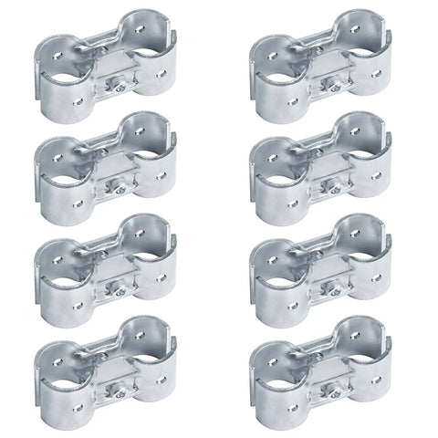 Hardy No Drama 8 Pack 1 Inch EMT Conduit Connectors Double Port Parallel Pipe Clamps Electro Galvanized Steel Bright Blue Finish Built Tough Dead On Maintain Steady Five Eighth Clearance