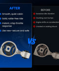Comparison image of Front Engine Motor Mount for Infiniti QX60 2018-2020 and Nissan Altima 2.5L, showing new vs old.
