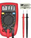 Must Have Digital Multimeter For Home And Auto Use, AC DC Voltage Tester With Continuity, Red MSR R500 with probes and battery