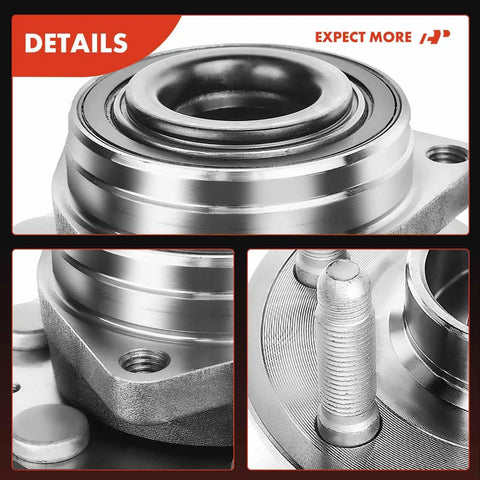 Close-up of 2 X Front Or Rear Wheel Bearing And Hub Assembly 6-Lug Compatible With Cadillac SRX 2010 2016 And Saab 9-4X 2011