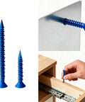 Blue Concrete Screws Kit With Drill Bit And Driver, 20 Pack Masonry Fasteners for DIY Projects, Flat Head Screws Installation