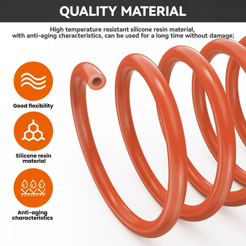 Henny's Got This Silicone Vacuum Hose Kit With Six Versatile Multi-Size Pieces Perfect For Auto Engine Air Water Repairs And Maintenance Tasks To Get Your Ride Running Smooth As Butter Without Any Leaks Or Issues! orange silicone hose, flexible heat-resistant tube