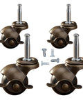 Heavy Duty 1.5 Inch Ball Casters With Secure Lock Brake Furniture Movers Set Of 4 Smooth Polyurethane Rollers for easy furniture movement.