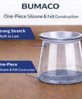 20 Pack Chair Leg Floor Protectors Silicone Pads For Hardwood Floors Clear Universal Fit shown with strong stretch feature