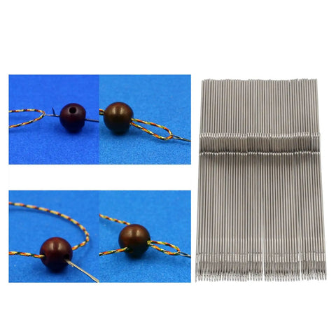 50 Pack Steel Knitting Machine Needles Set For Quick Swaps And Smooth Weaving Durable Crafting Tool Accessories For DIY Knitters Replacements For Your Knitting Projects Easy Install Pro Grade Quality, steel needles with threading close-up