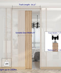 Commercial Grade Pocket Door Hardware And Track Set For 4 Foot Openings installed in room, aluminum rail visible.