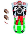 65 Inch Inflatable Football Target Net Toss Game With Double Sided Practice Target And Mini Balls Perfect For Backyard Tailgate Party Sports Toy For Kids And Adults Red Blue