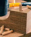 Five Sixteenths Inch By One Inch Wooden Dowel Pins, Natural Beech Wood Fluted Rods For Crafts And Woodworking, 100 Pieces in use on wood joinery project