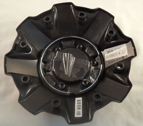 Matte Black Center Cap for 5 to 6 Lug Wheels, Flat Black Finish With Chrome Rivets, 7.875 Inch Diameter And 1.875 Inch Height, Part 1001-63