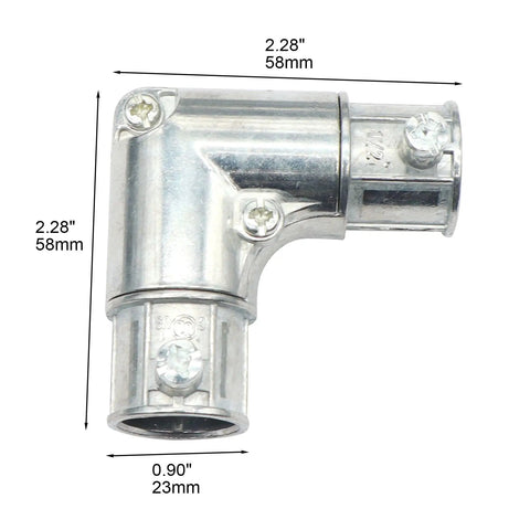 Ten Piece One Half Inch EMT to EMT Ninety Degree Corner Elbow Conduit Fittings Zinc Die Cast Rustproof Capped Couplings