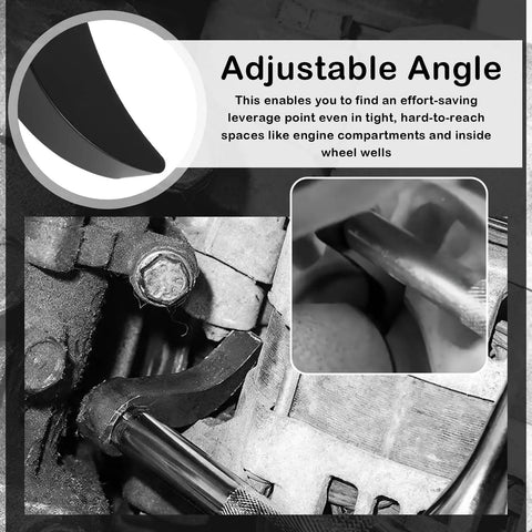 Pro Grade Multi Angle Ratchet Pry Bar Adapter Set With One Half Inch And Three Eighth Inch Drives, adjustable angle view