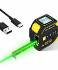 4 In 1 Digital Green Laser Tape Measure With 16 Foot Tape And 328 Foot Distance Meter For Indoor Outdoor Jobsites A Handy Laser Measuring Tool For Builders DIY Pros Who Need Quick Accurate Measurements., USB-C cable, green laser, 16 ft tape