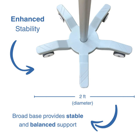Base of Must Have Height Adjustable Mobile Ultrasound Cart With Probe Holders Wire Basket And Lockable Wheels