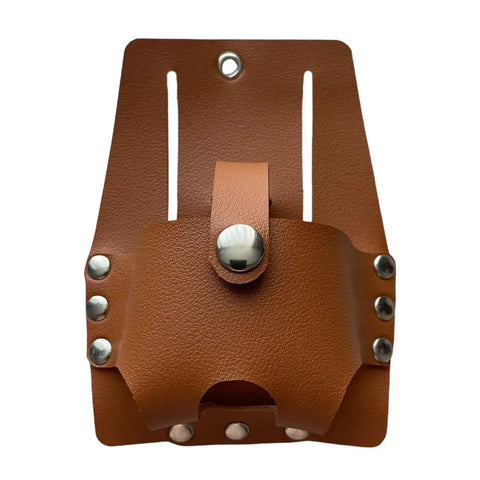 Heavy Duty Multiple Pocket Tool Organizer Built Tough For Hard Hats And Grease Monkeys, leather pouch with metal snaps.
