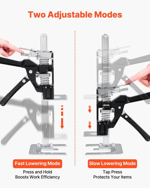 2 Pack Heavy Duty Steel Labor Saving Arm Jacks, 265 Lb Rated Lifts 6.5 Inches Flat, Magnetic Level And Quick Swap Adjustments For No Sweat Furniture Moves And Tiny Space Wins