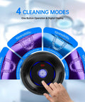 Go-To Ultrasonic Retainer Cleaner Pod With 45KHz Deep Cleaning and digital timer, finger pressing button on device.