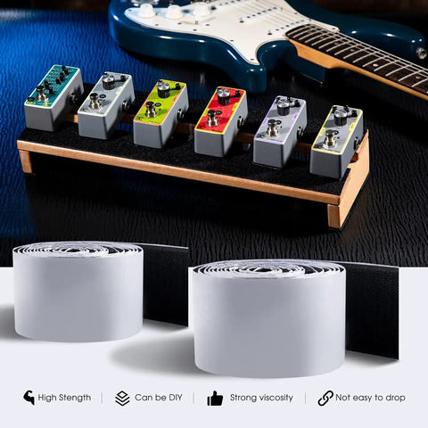 Guitar Pedalboard Velcro Mounting Tape 2m Long By 5cm Wide For Securing Effects Pedals No Fuss DIY Pedal Board Setup Easy Peel And Stick Hook And Loop Strip